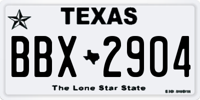 TX license plate BBX2904