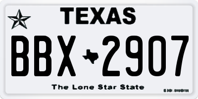 TX license plate BBX2907