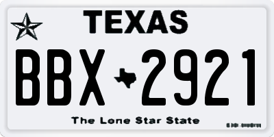 TX license plate BBX2921