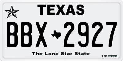 TX license plate BBX2927