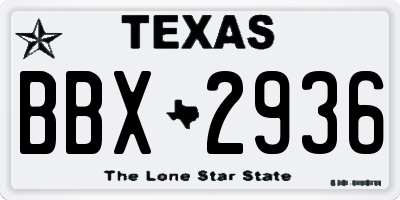 TX license plate BBX2936