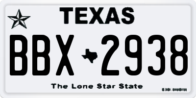 TX license plate BBX2938