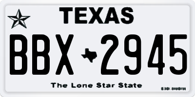 TX license plate BBX2945