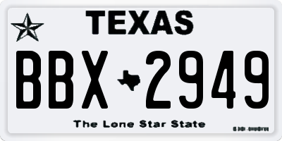 TX license plate BBX2949