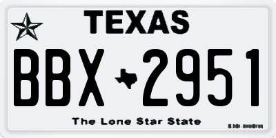 TX license plate BBX2951