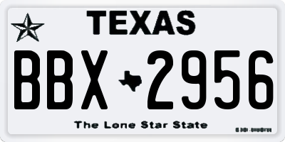 TX license plate BBX2956