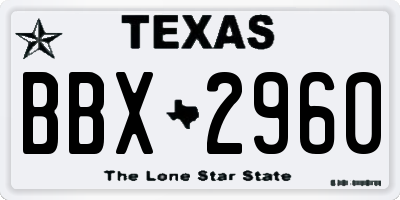 TX license plate BBX2960