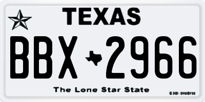 TX license plate BBX2966