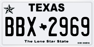 TX license plate BBX2969