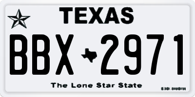 TX license plate BBX2971