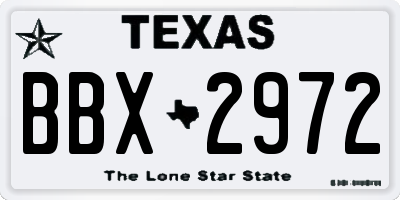 TX license plate BBX2972