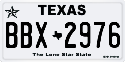 TX license plate BBX2976