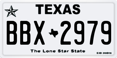 TX license plate BBX2979