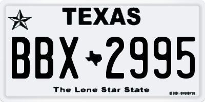 TX license plate BBX2995