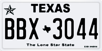 TX license plate BBX3044