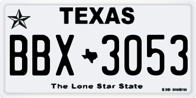 TX license plate BBX3053