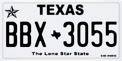 TX license plate BBX3055