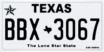 TX license plate BBX3067