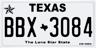 TX license plate BBX3084