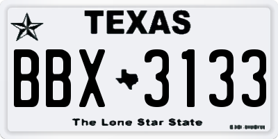 TX license plate BBX3133