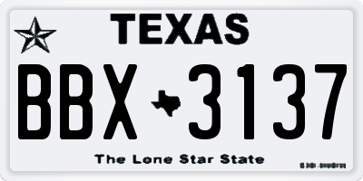 TX license plate BBX3137