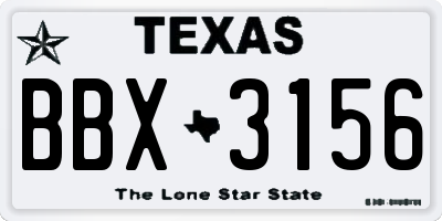 TX license plate BBX3156