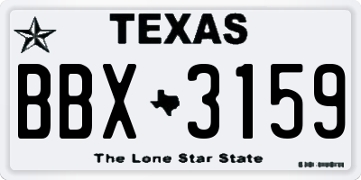 TX license plate BBX3159