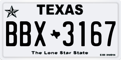 TX license plate BBX3167