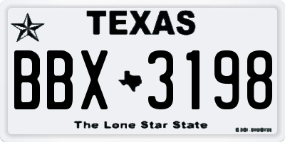 TX license plate BBX3198