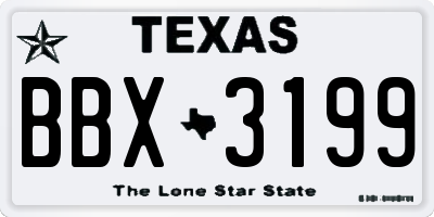 TX license plate BBX3199