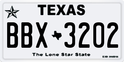 TX license plate BBX3202