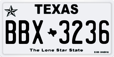 TX license plate BBX3236