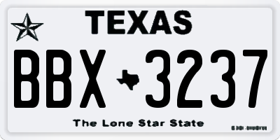 TX license plate BBX3237