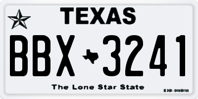 TX license plate BBX3241