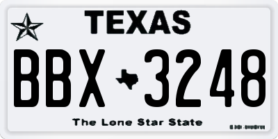 TX license plate BBX3248