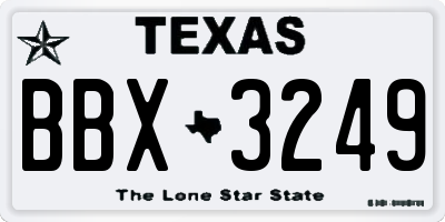 TX license plate BBX3249