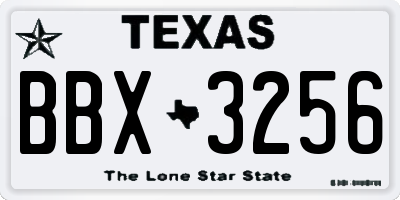 TX license plate BBX3256