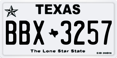 TX license plate BBX3257