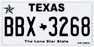 TX license plate BBX3268