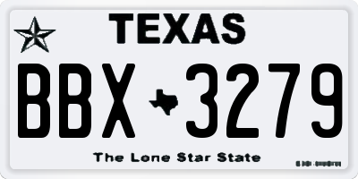 TX license plate BBX3279