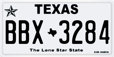 TX license plate BBX3284
