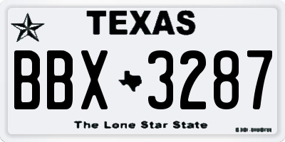 TX license plate BBX3287