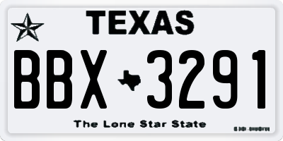 TX license plate BBX3291