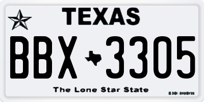 TX license plate BBX3305