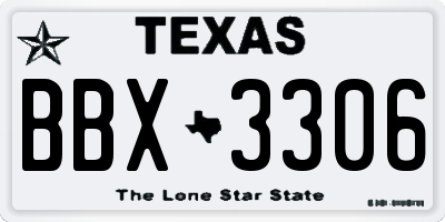 TX license plate BBX3306