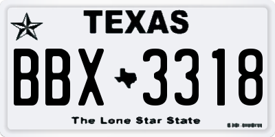 TX license plate BBX3318