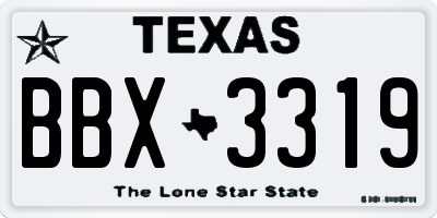TX license plate BBX3319