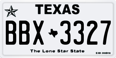 TX license plate BBX3327