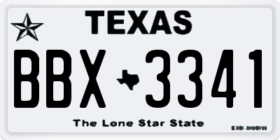 TX license plate BBX3341