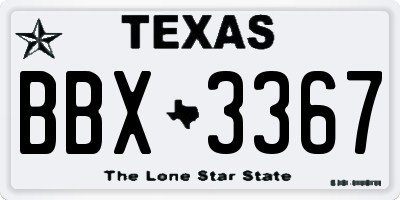 TX license plate BBX3367